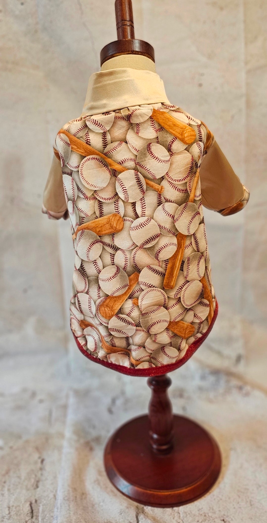 Baseball print glitter pet shirt, baseball dog shirt