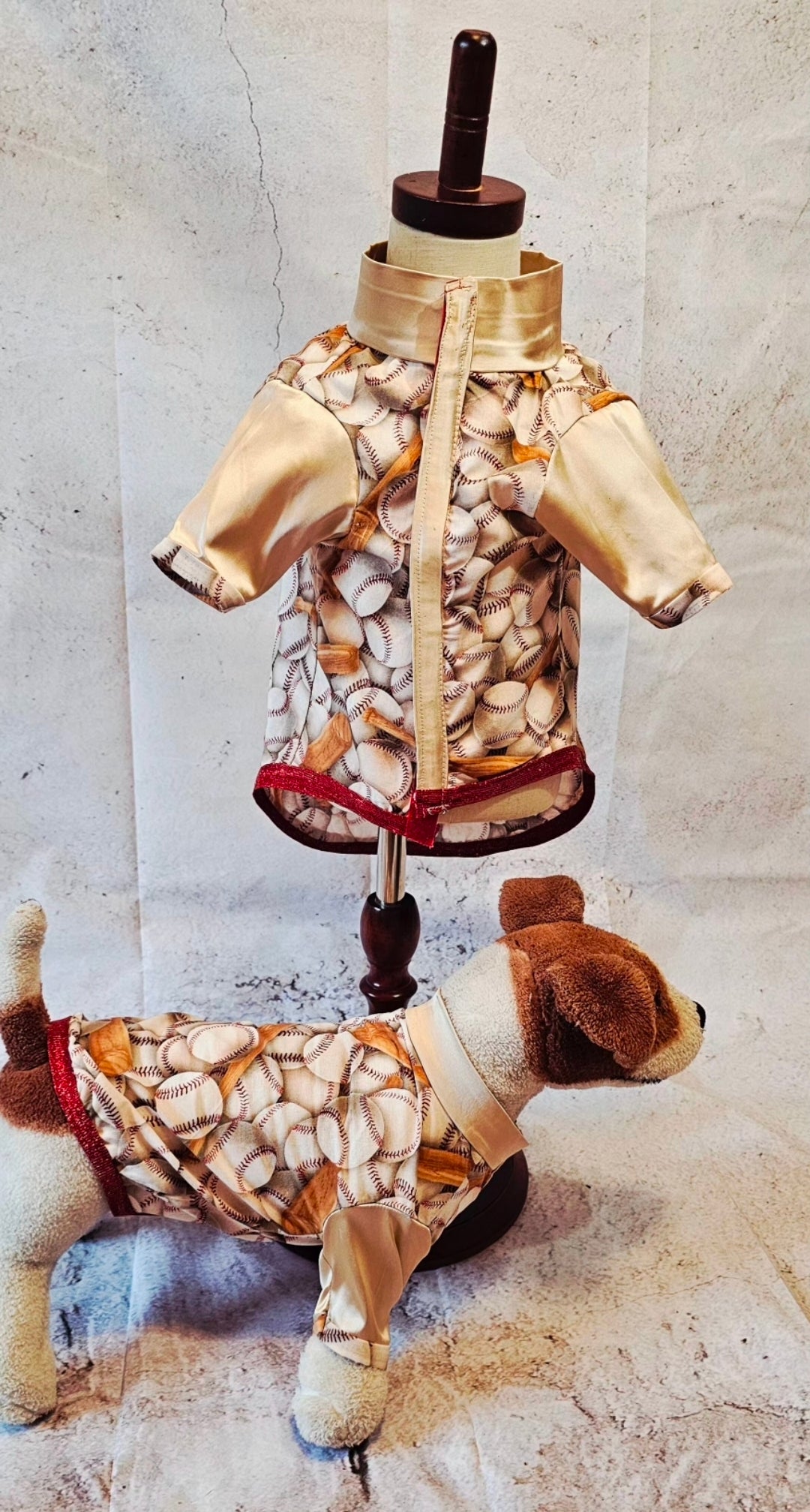 Baseball print glitter pet shirt, baseball dog shirt