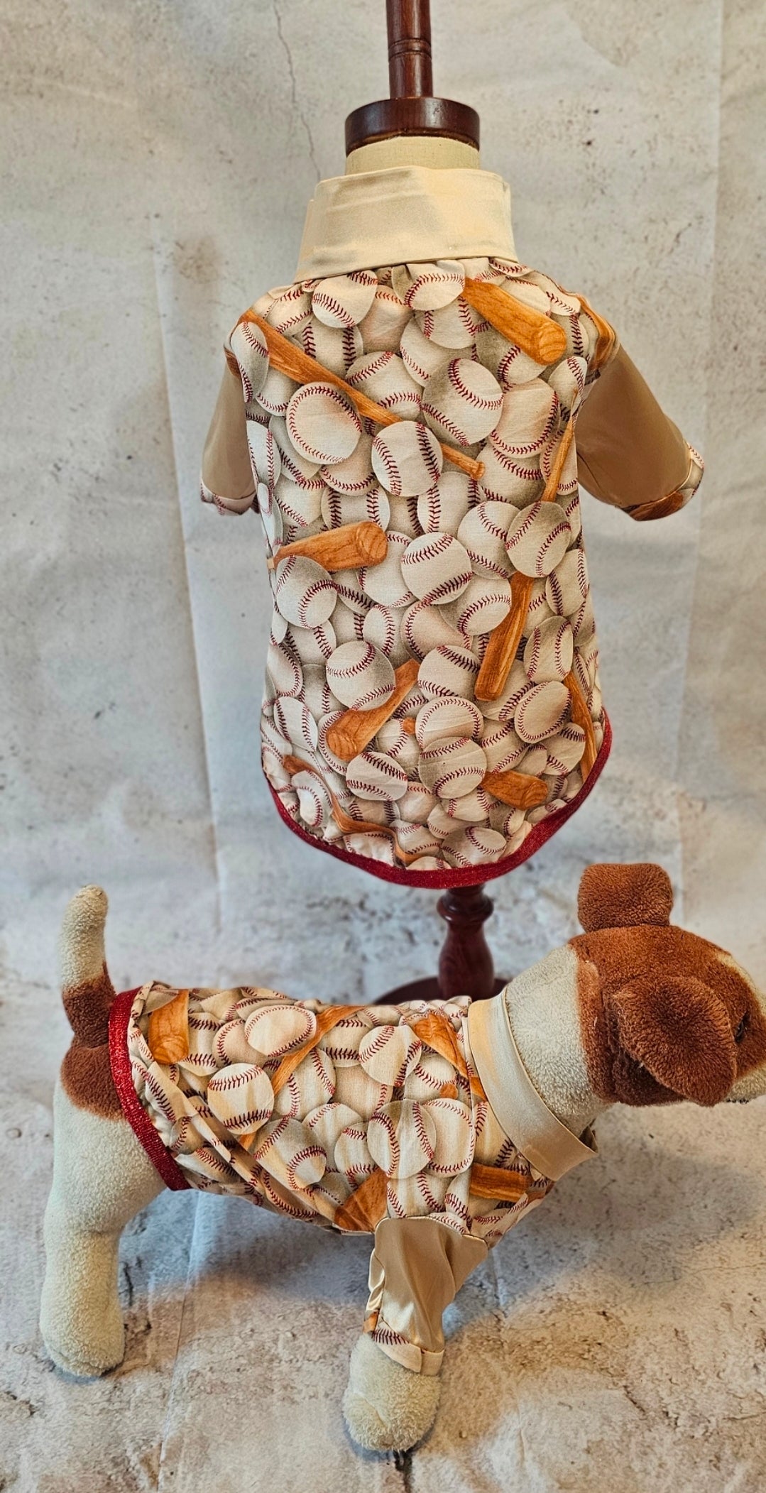 Baseball print glitter pet shirt, baseball dog shirt