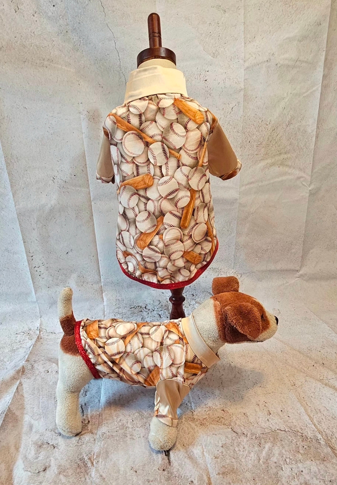 Baseball print glitter pet shirt, baseball dog shirt