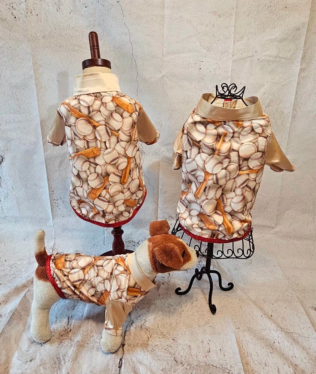 Baseball print glitter pet shirt, baseball dog shirt