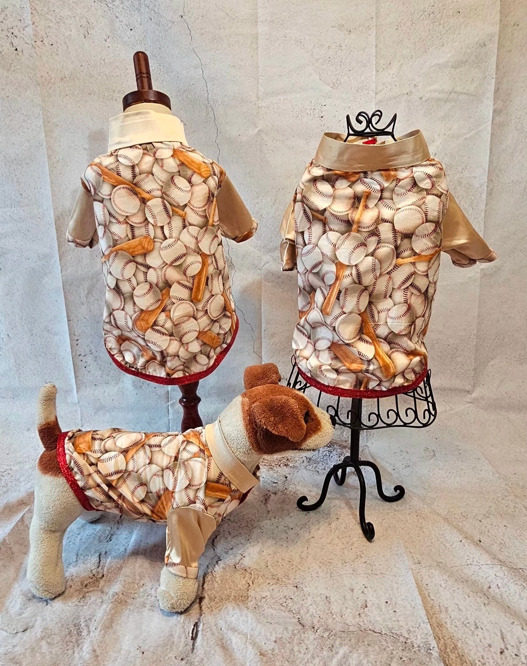 Baseball print glitter pet shirt, baseball dog shirt