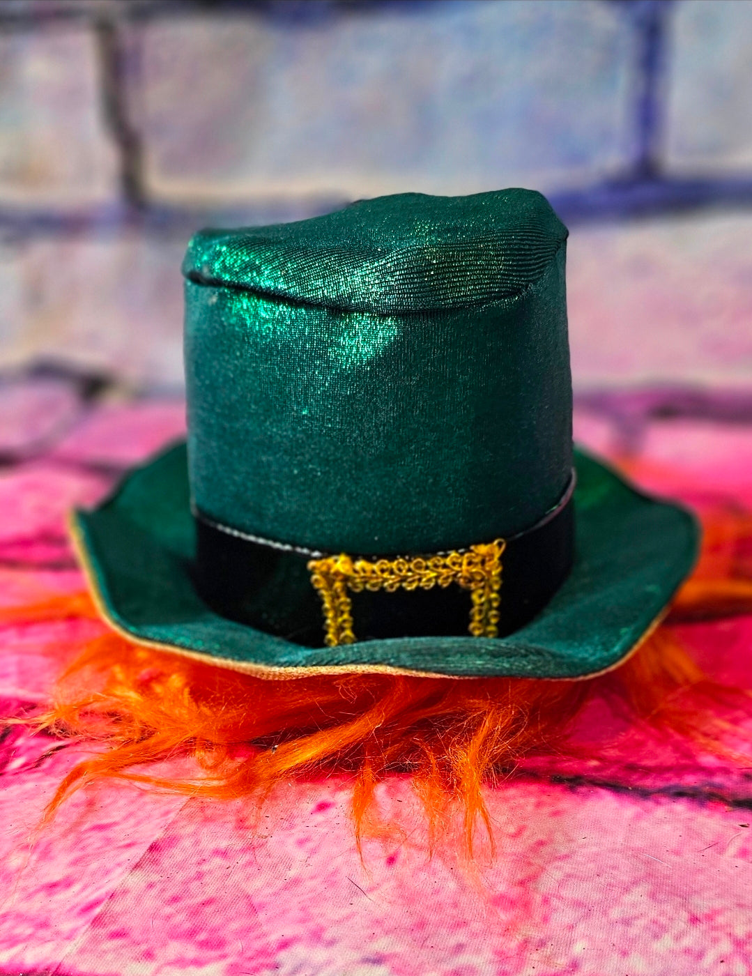 St. Patrick's Day pet hat with hair, leprechaun pet hat