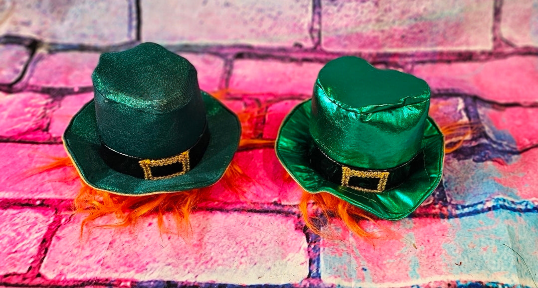 St. Patrick's Day pet hat with hair, leprechaun pet hat