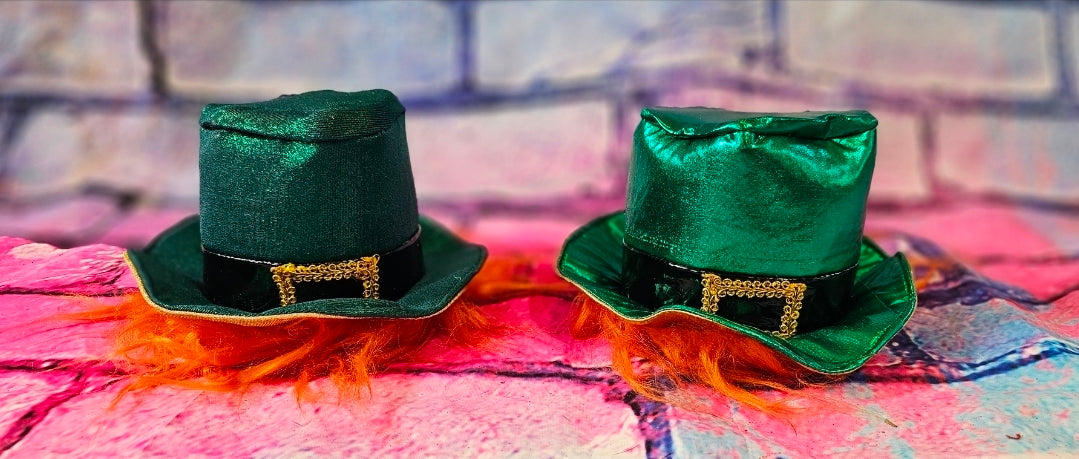 St. Patrick's Day pet hat with hair, leprechaun pet hat