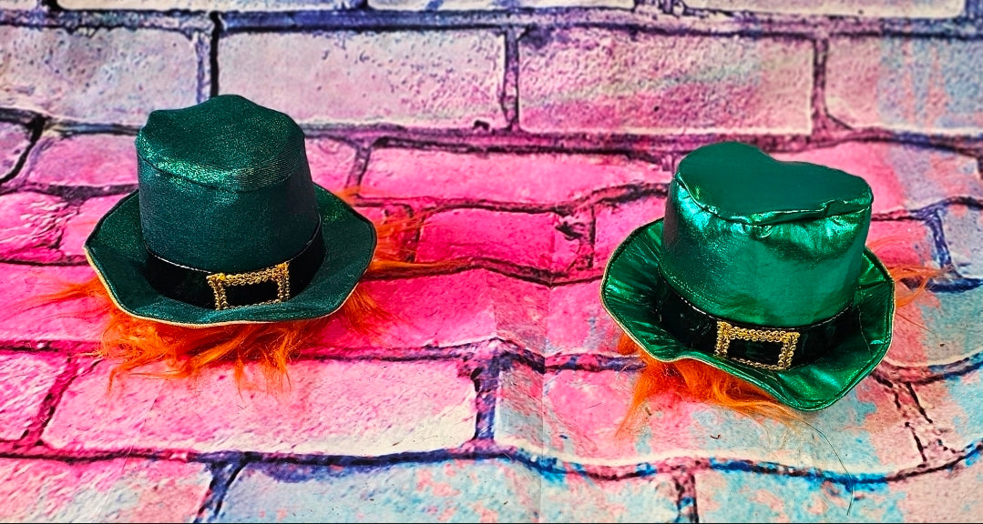 St. Patrick's Day pet hat with hair, leprechaun pet hat
