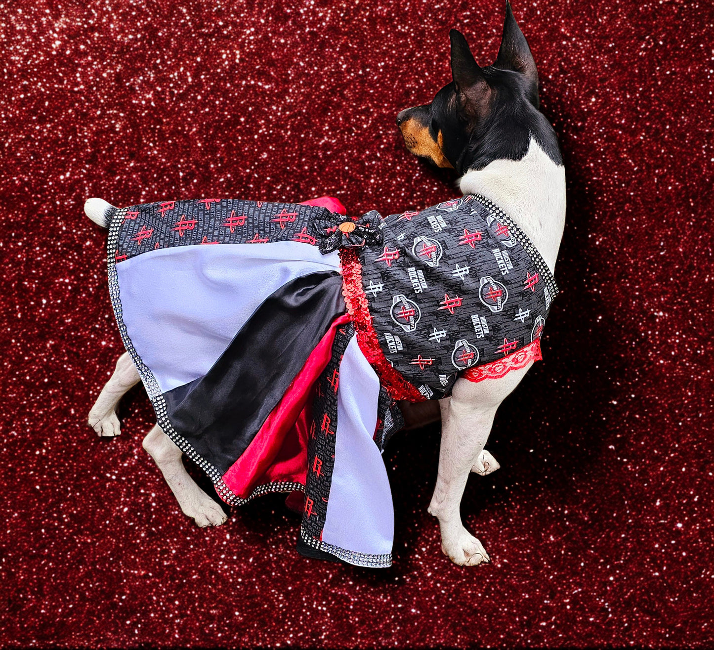 Houston Rockets pet dress, Houston rockets dog dress, Houston rockets cat dress, Rockets basketball pet dress, rockets pet clothes