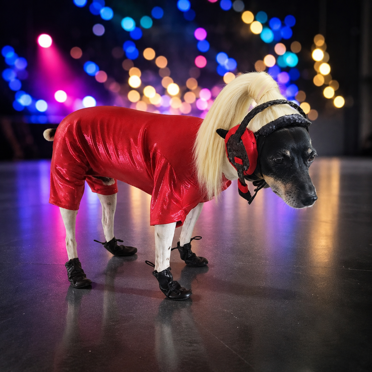 Pop Singer Britney Pet costume, Oops I did again pet costume, Britney Spears inspired pet costume