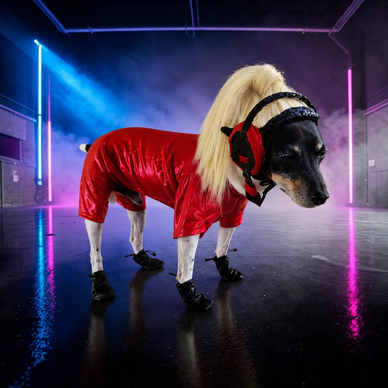Pop Singer Britney Pet costume, Oops I did again pet costume, Britney Spears inspired pet costume