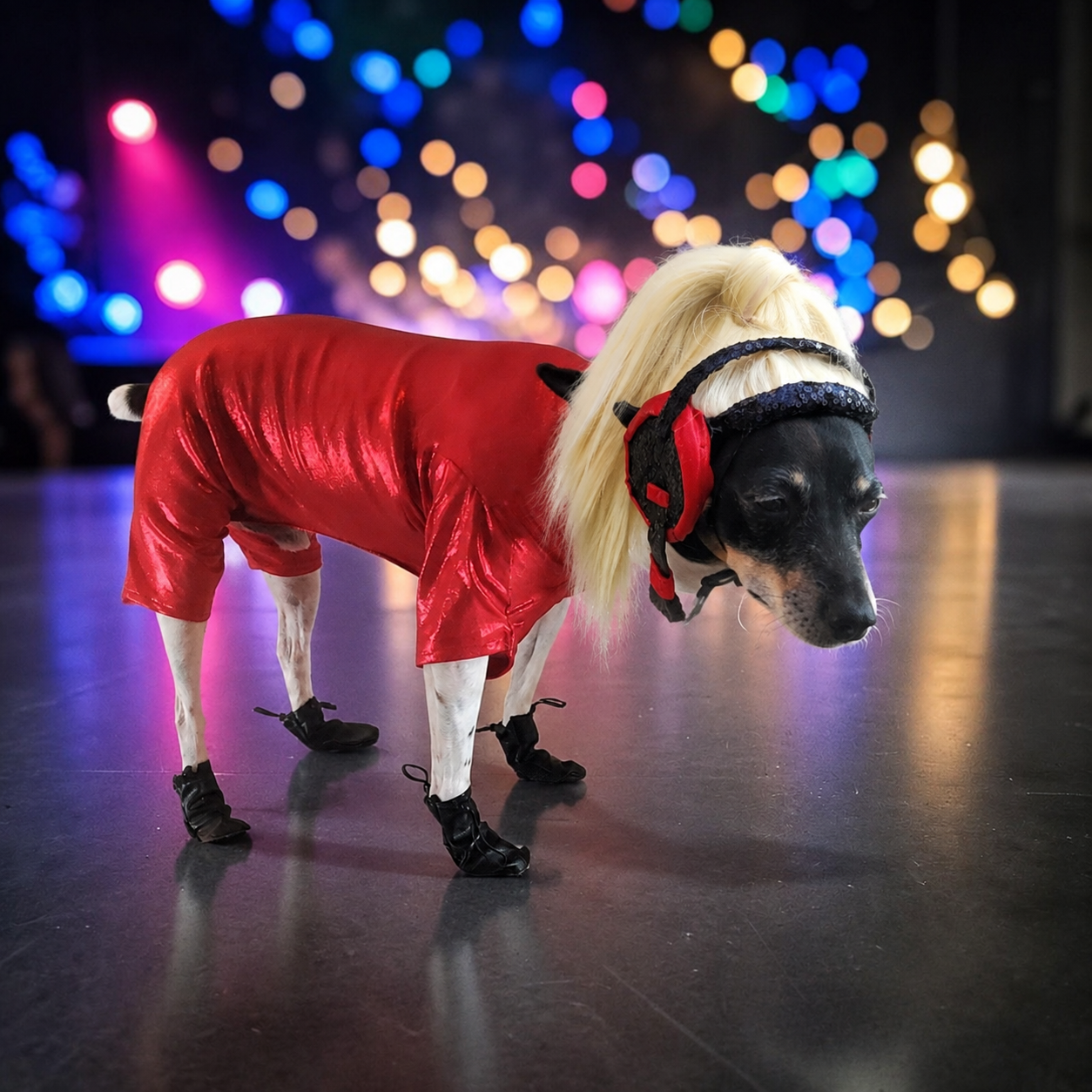 Pop Singer Britney Pet costume, Oops I did again pet costume, Britney Spears inspired pet costume