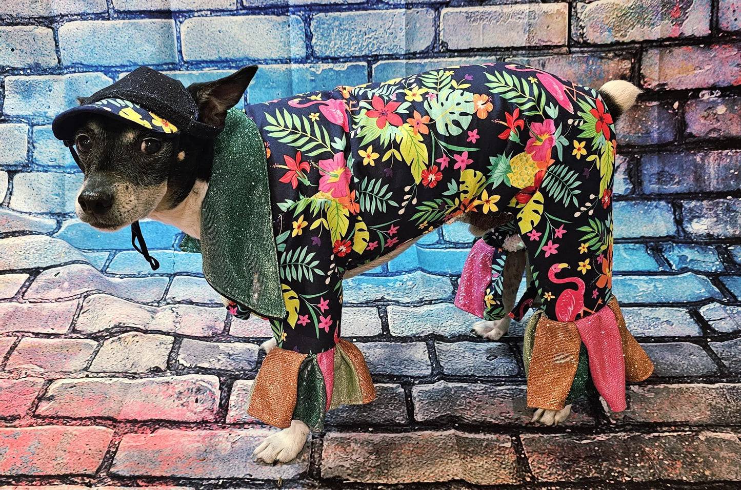 - Hawaiian pet costume, Hawaiian sequin dog costume, Tropical pet costume