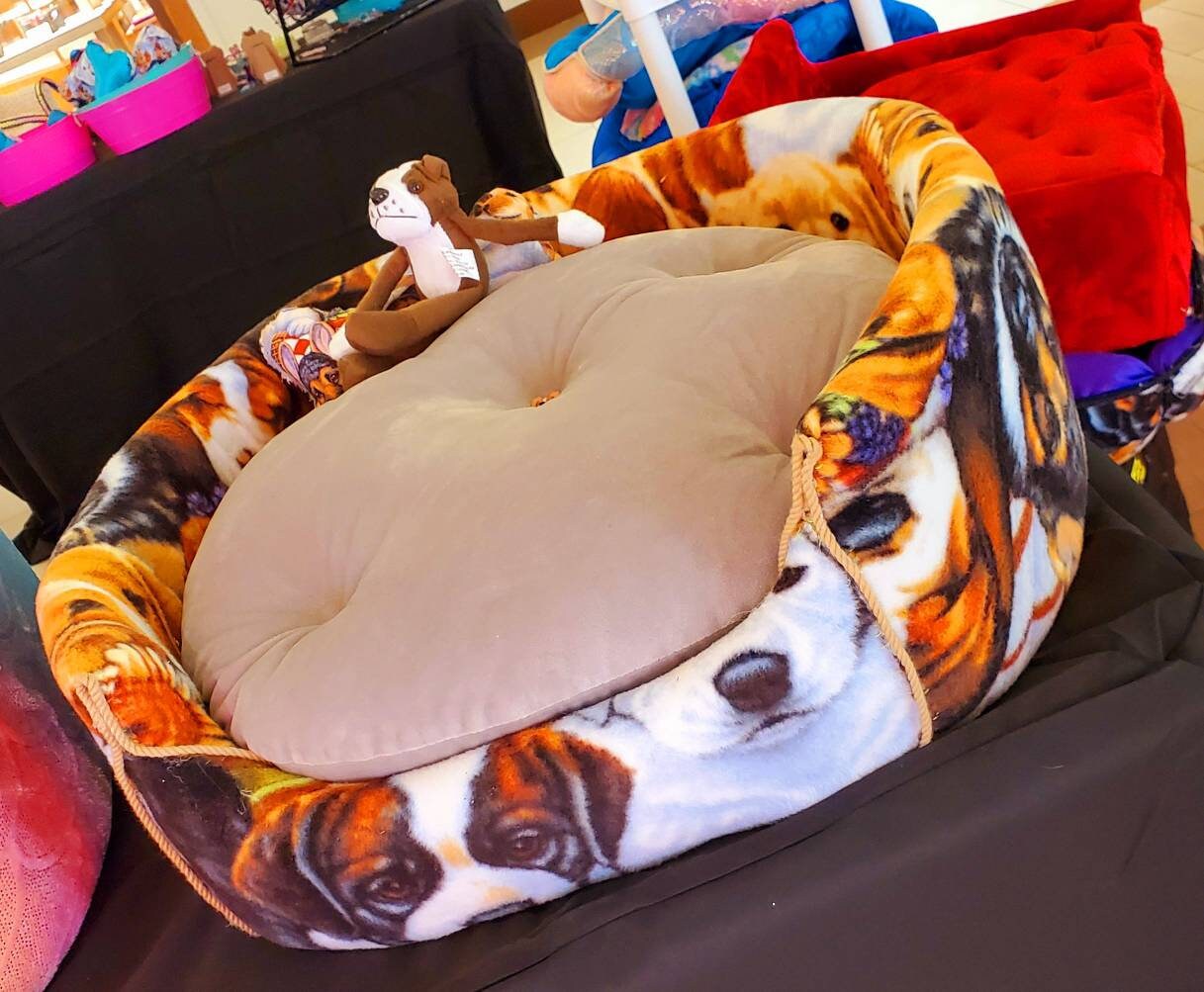 Dog Print Dog Round Pet Bed Inactive