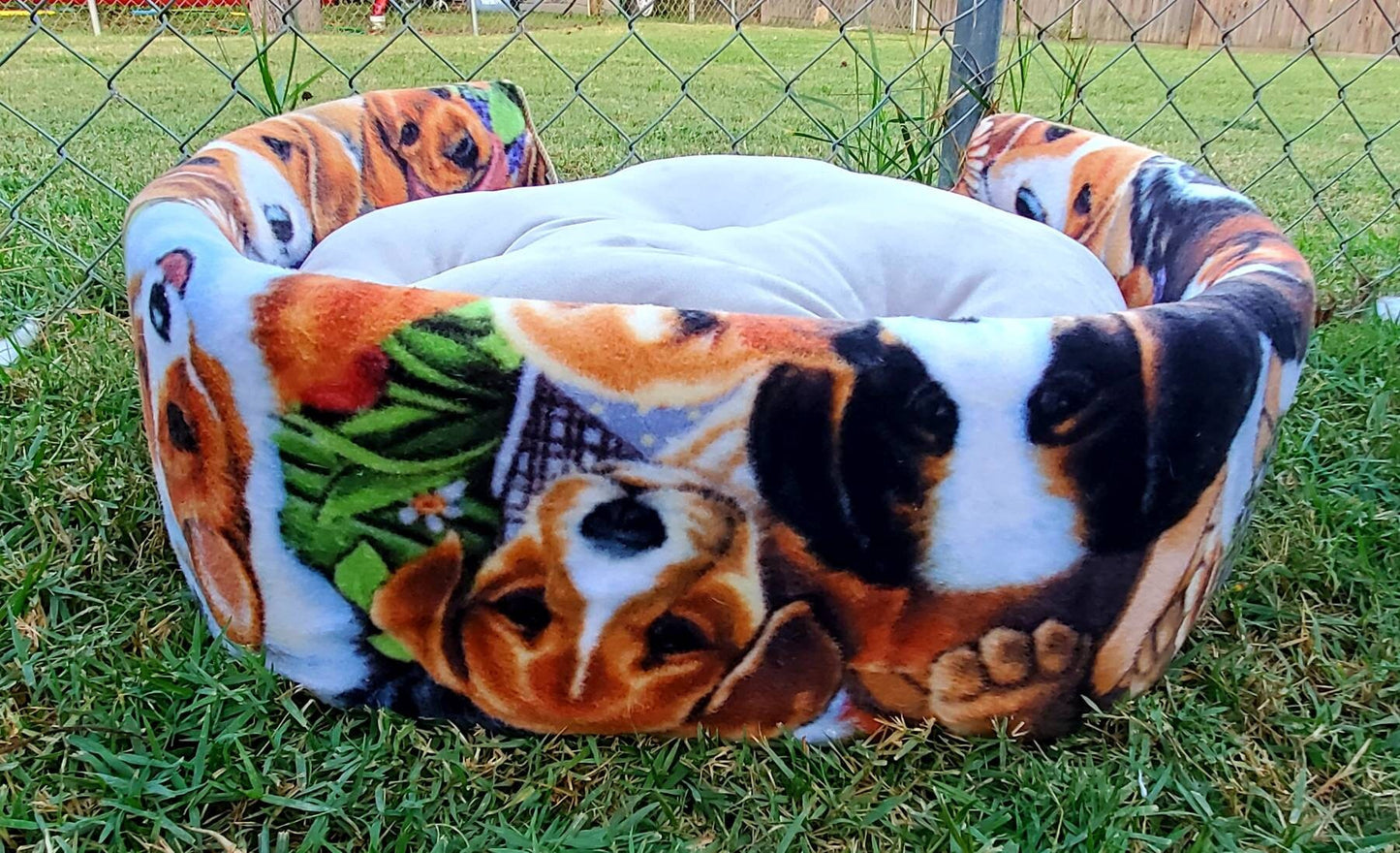 Dog Print Dog Round Pet Bed Inactive