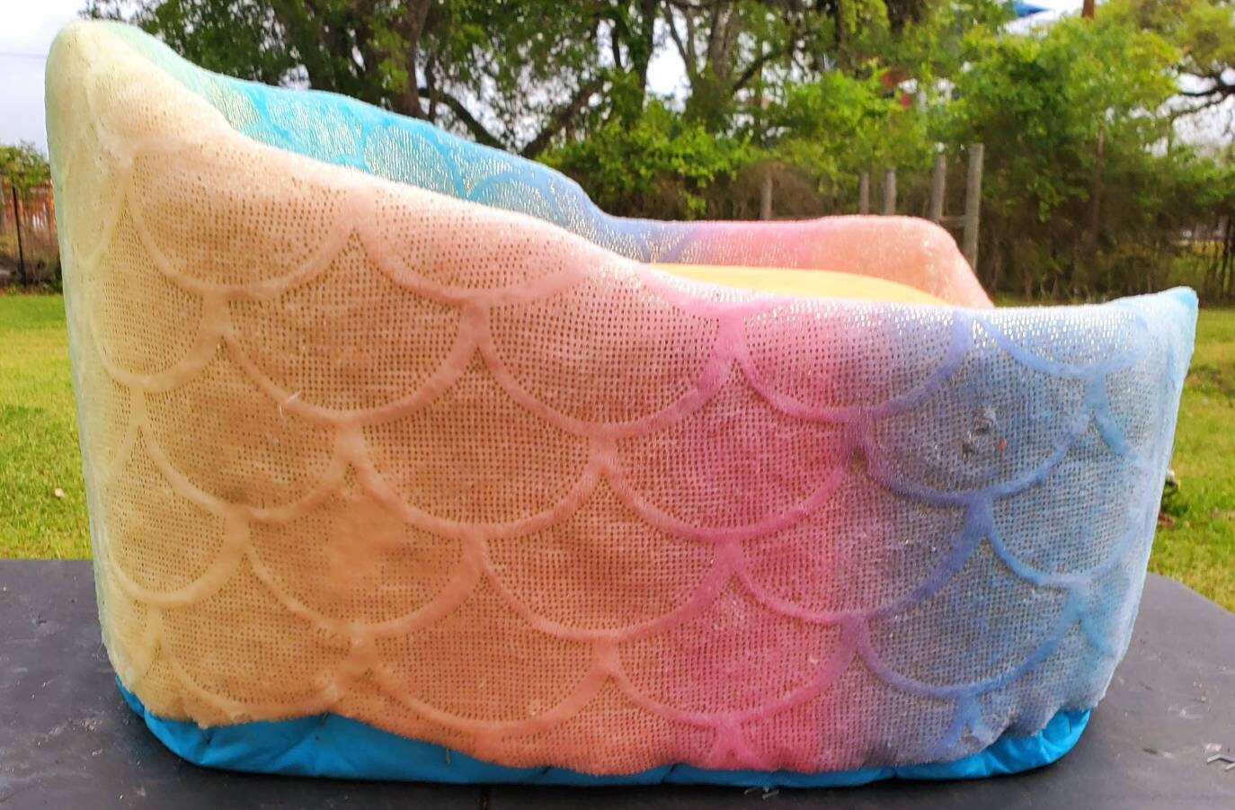 Rainbow Mermaid round pet bed Rainbow car bed Rainbow dog bed, Round luxury pet bed, pet furniture, dog beds for pets