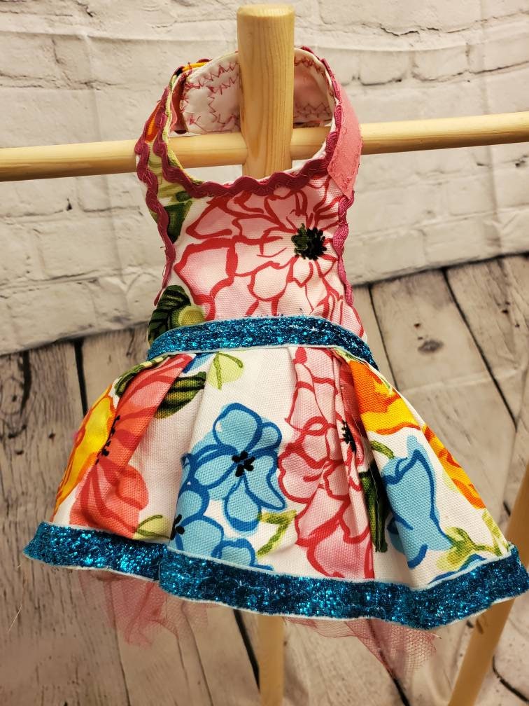 Flower dog dress, flower pet dress, flower cat dress, pet dresses, adjustable pet dress, colorful pet dress, cat dresses, dog dresses