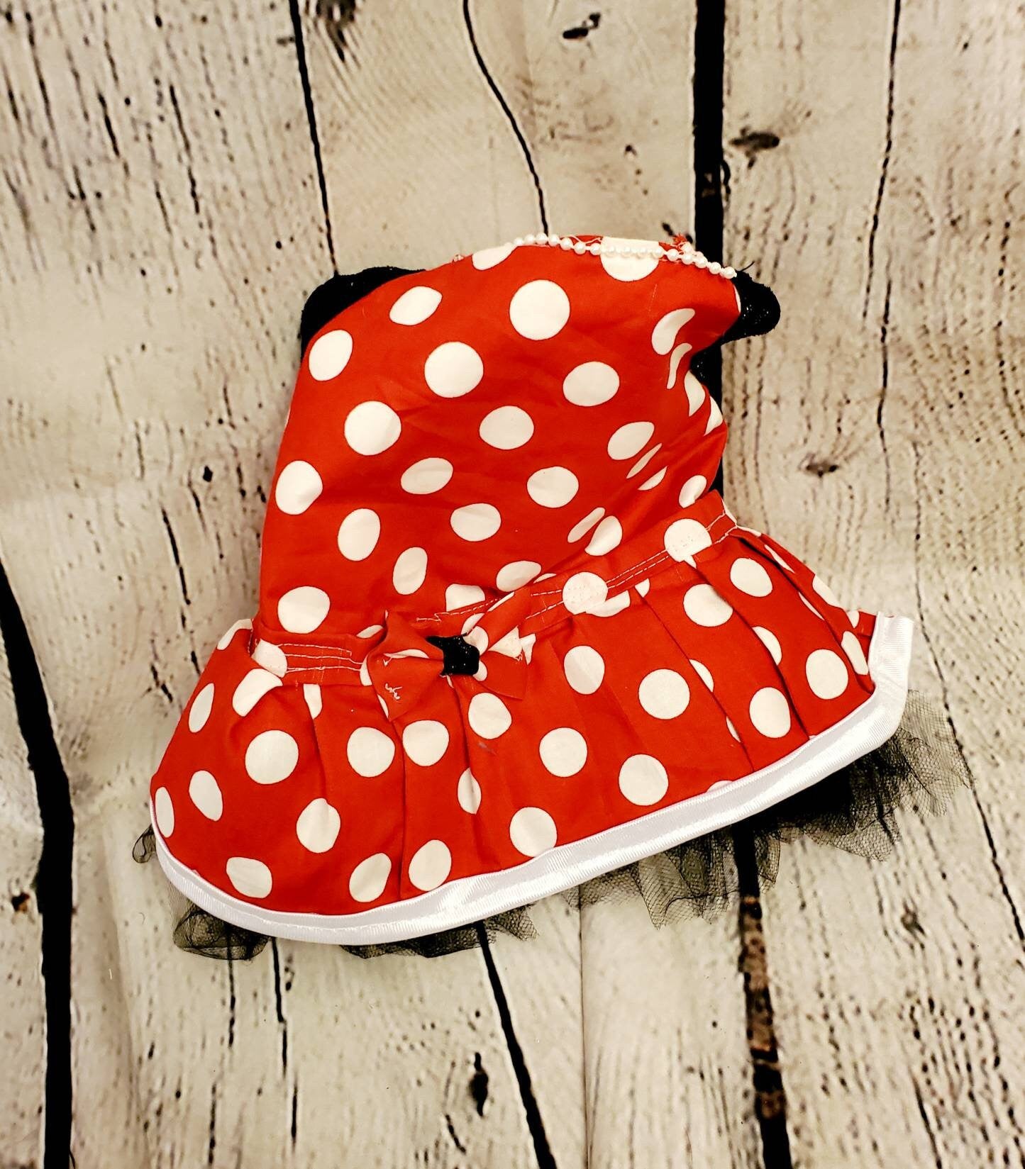 Minnie Mouse costume, Minnie Mouse costume dress, Minnie mouse cat dress costume, red polka pet dress, red polka dot dog dress