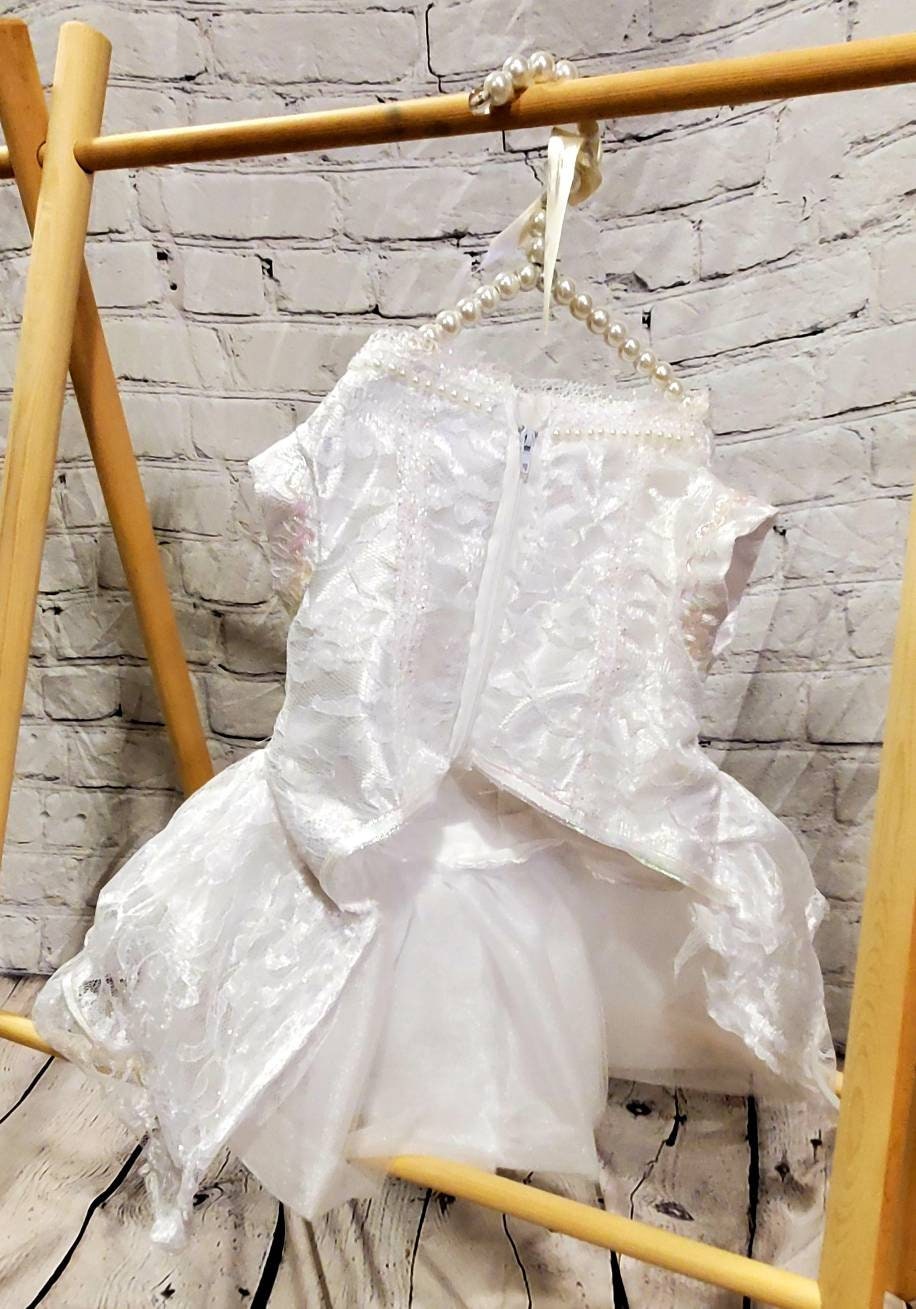 Flower dog dress, flower cat dress, flower Pet dress, wedding pet dress, wedding dress for pets, wedding costume, white lace pet dress