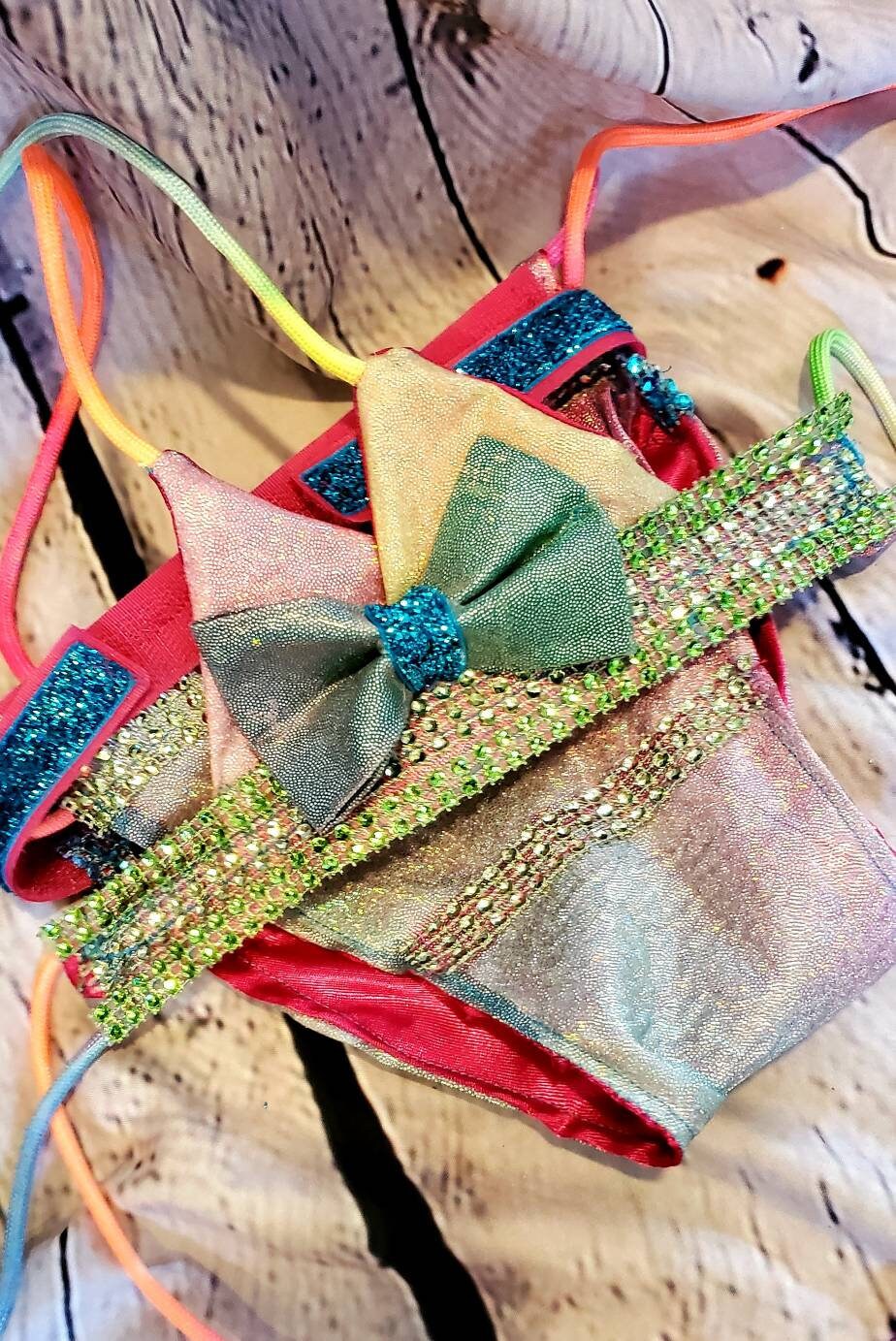 Pet Bedazzled Pet Bathing Suit, Pet string bikini, dog bathing suit, pet bikini, dog bikini, cat bikini, Irradescen bikini, triangle pet bikini