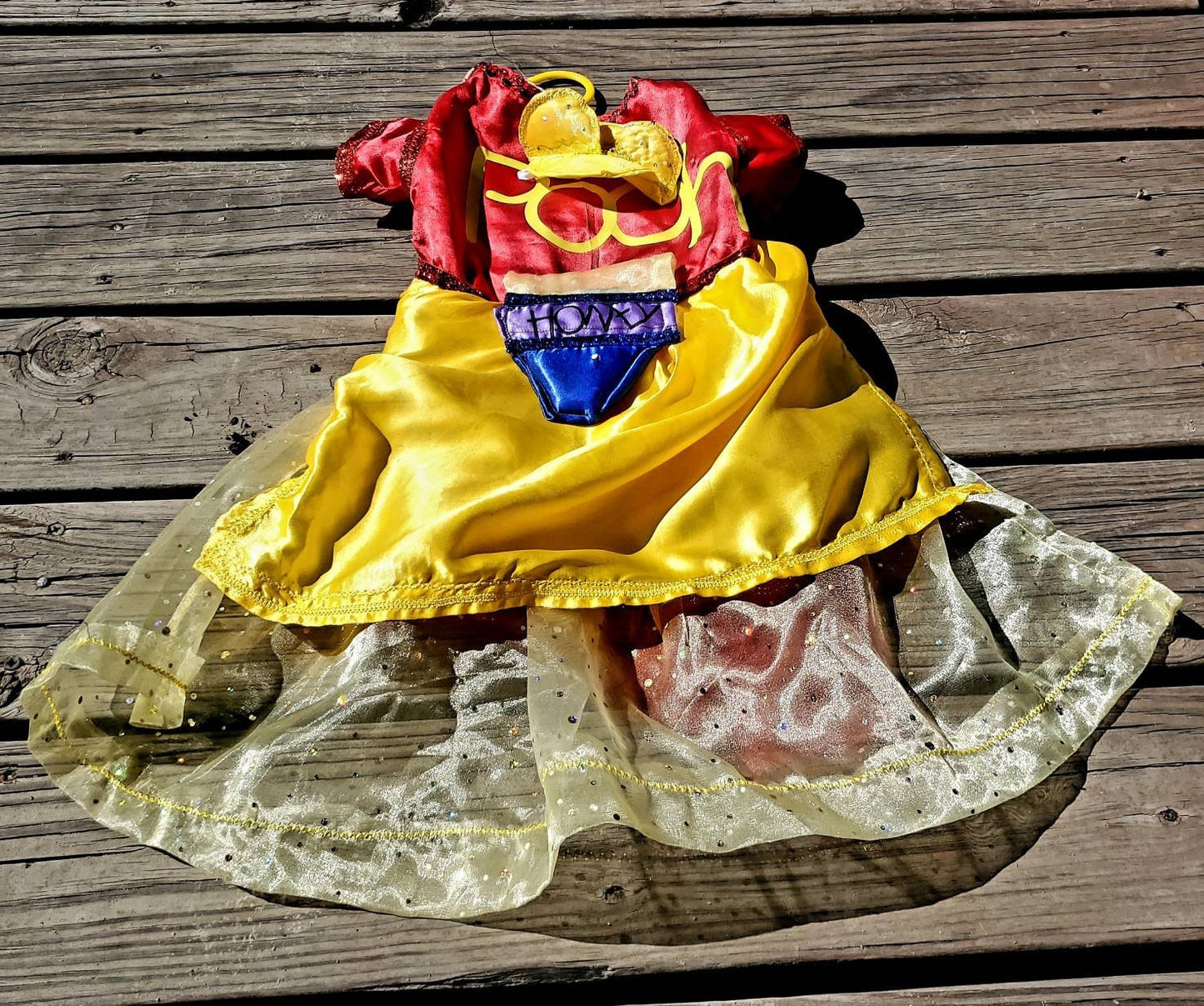 Pooh dog Costume Dress, Pooh Pet Dress, Pooh Cat dress, Winnie the pooh Pet Costume, Winnie the Pooh Pet Halloween costume, Female Pooh