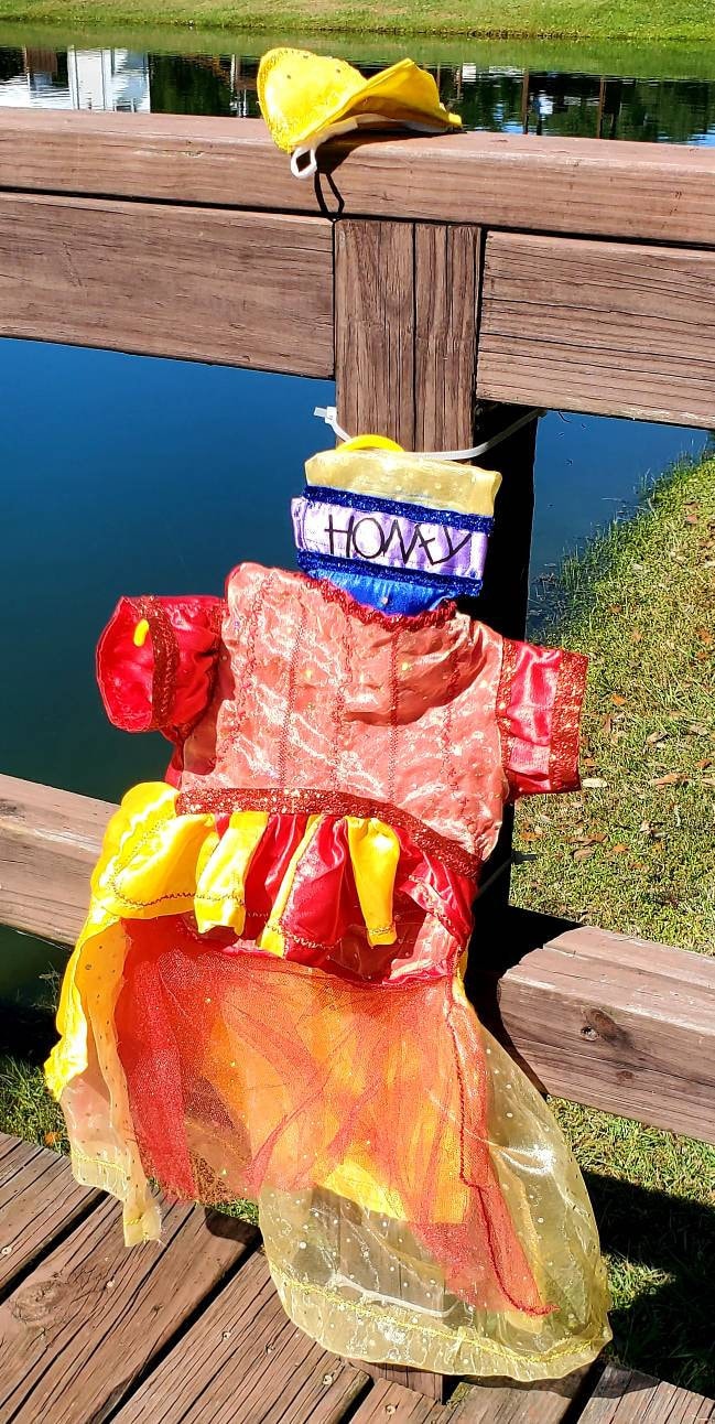Pooh dog Costume Dress, Pooh Pet Dress, Pooh Cat dress, Winnie the pooh Pet Costume, Winnie the Pooh Pet Halloween costume, Female Pooh