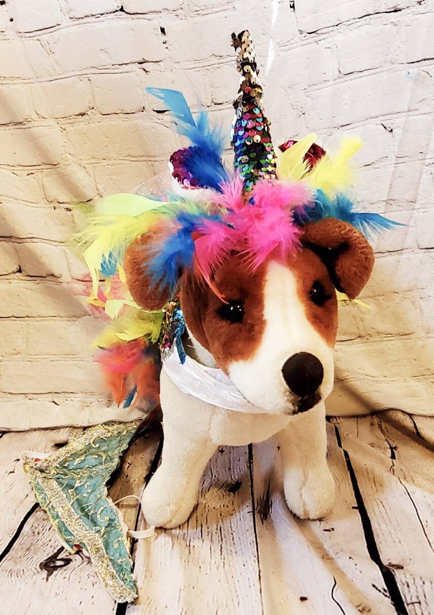 Unicorn Pet Light Up Costume, Sequin Dog Unicorn Costume, Light up pet costume, Light up cat costume, Light up dog costume, rainbow Unicorn pet