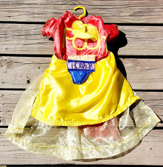 Pooh dog Costume Dress, Pooh Pet Dress, Pooh Cat dress, Winnie the pooh Pet Costume, Winnie the Pooh Pet Halloween costume, Female Pooh