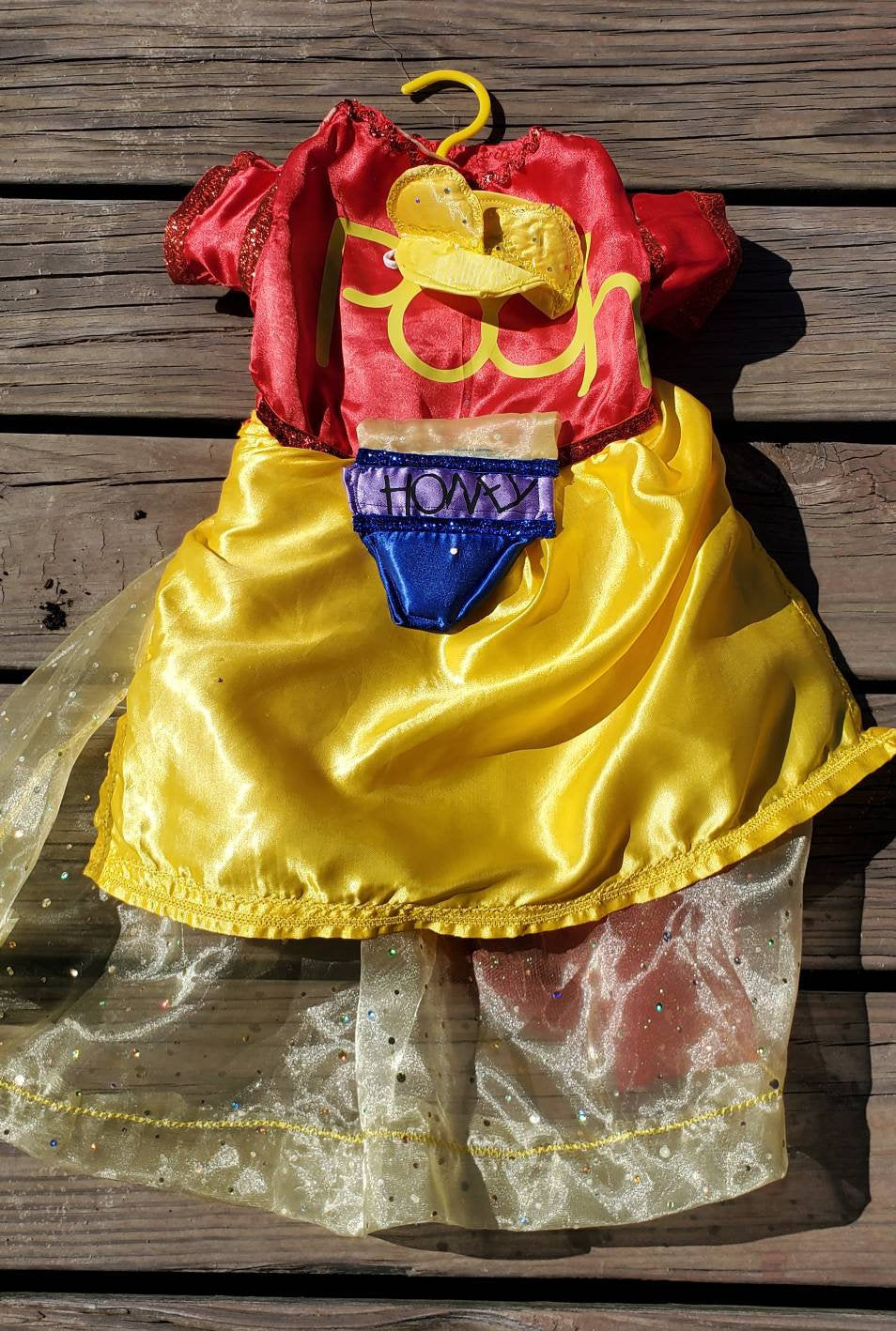 Pooh dog Costume Dress, Pooh Pet Dress, Pooh Cat dress, Winnie the pooh Pet Costume, Winnie the Pooh Pet Halloween costume, Female Pooh