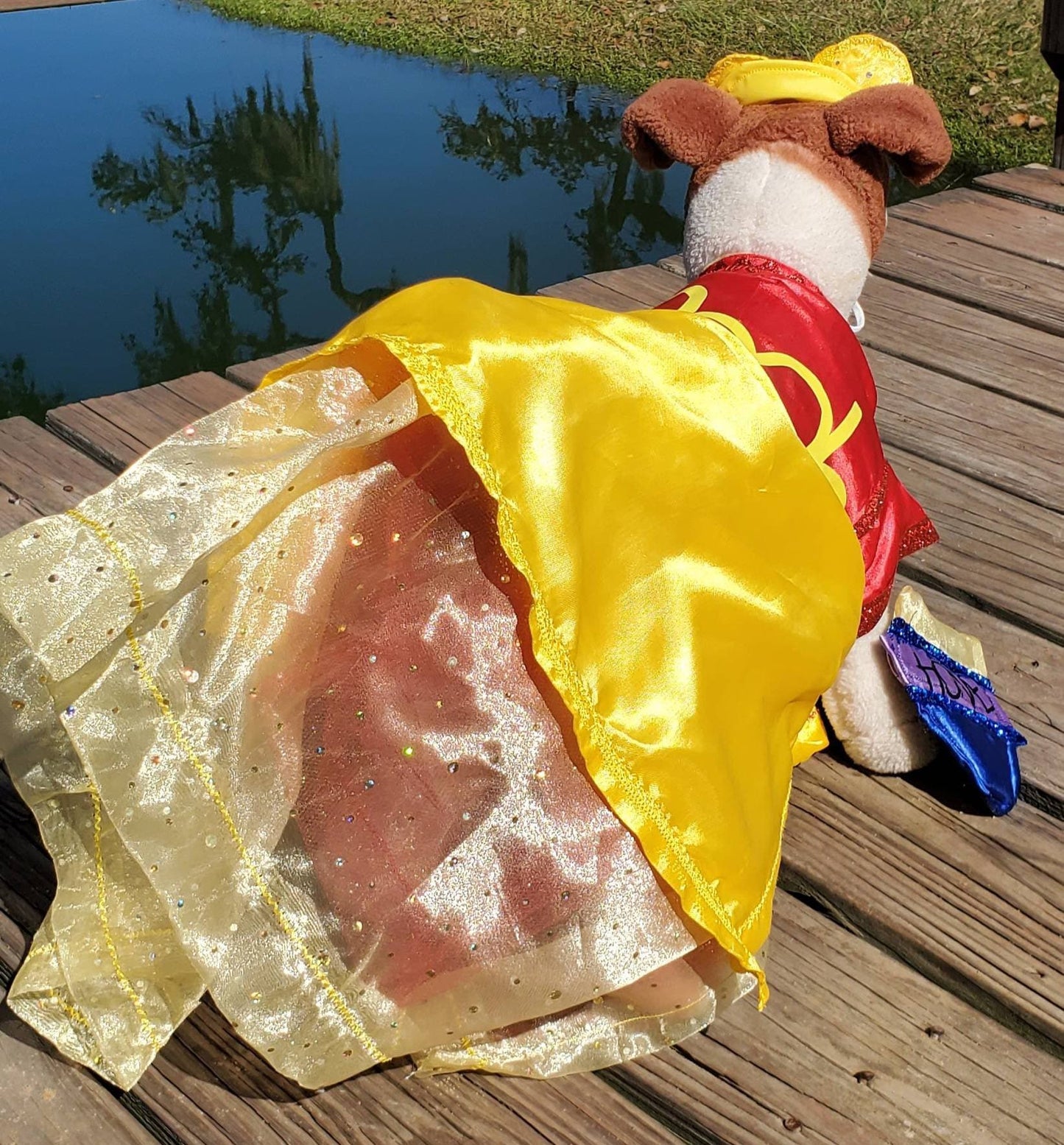 Pooh dog Costume Dress, Pooh Pet Dress, Pooh Cat dress, Winnie the pooh Pet Costume, Winnie the Pooh Pet Halloween costume, Female Pooh
