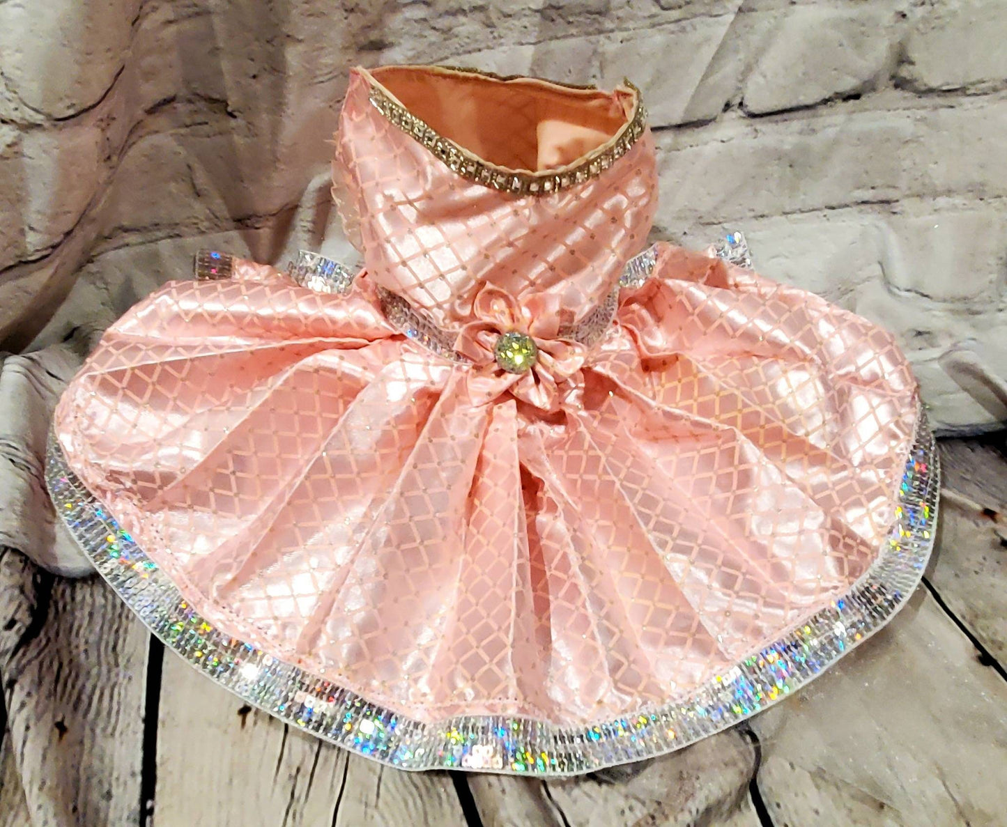 Custom Satin Pink Pet wedding dress pet wedding party dress princess pet dress, classy pet dress, classy dog dress, cat pet dres dog wedding