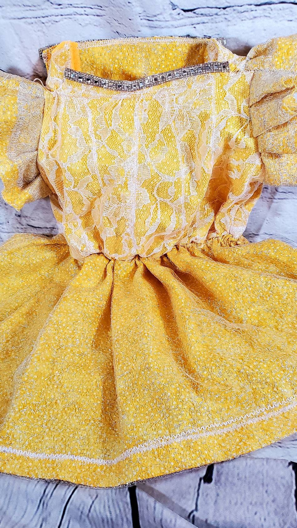 Lace mesh pet dress, yellow pet dress, lace dog dress, lace cat dress, mesh dog dress, pet sundress, dog dresses, polka dot pet dress
