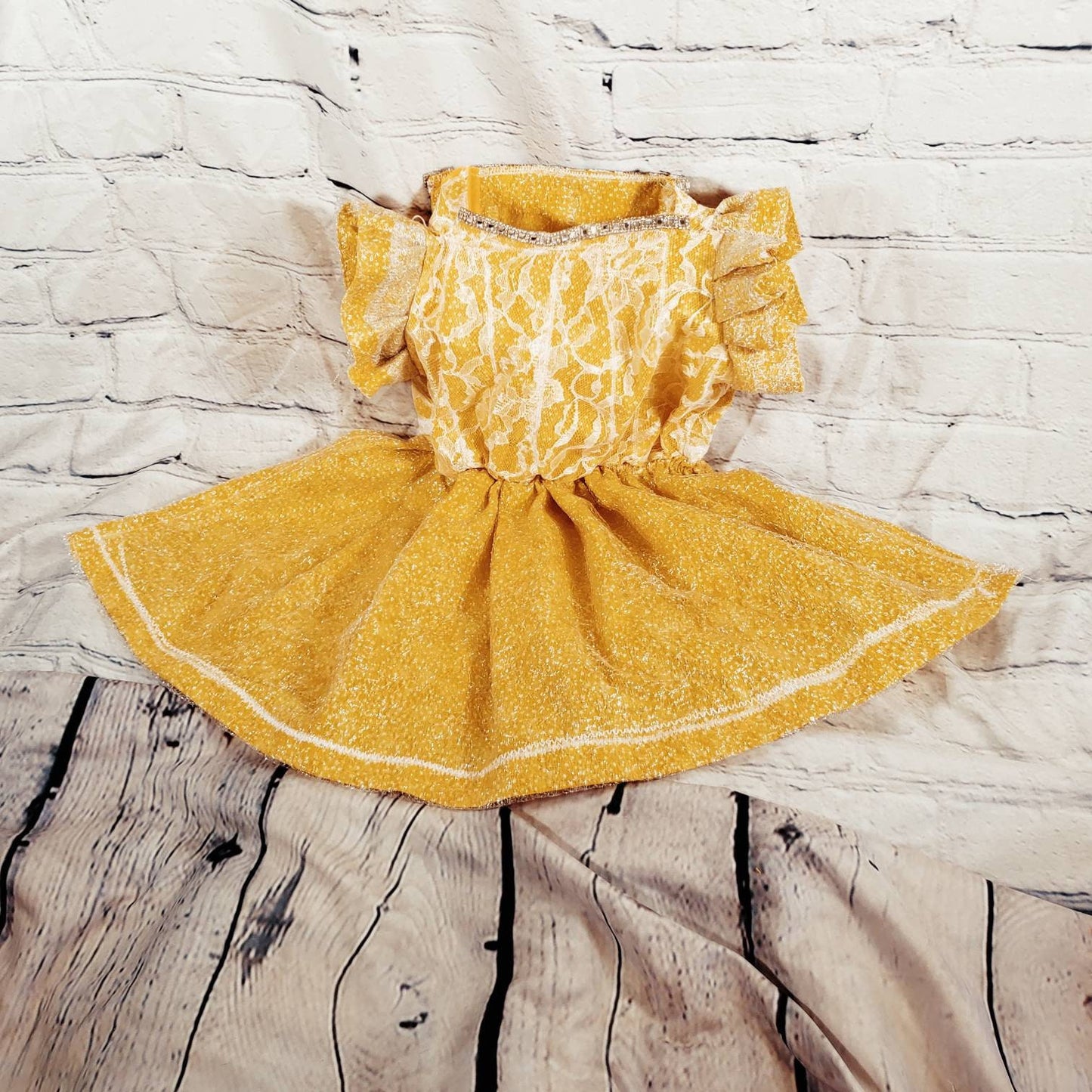 Lace mesh pet dress, yellow pet dress, lace dog dress, lace cat dress, mesh dog dress, pet sundress, dog dresses, polka dot pet dress