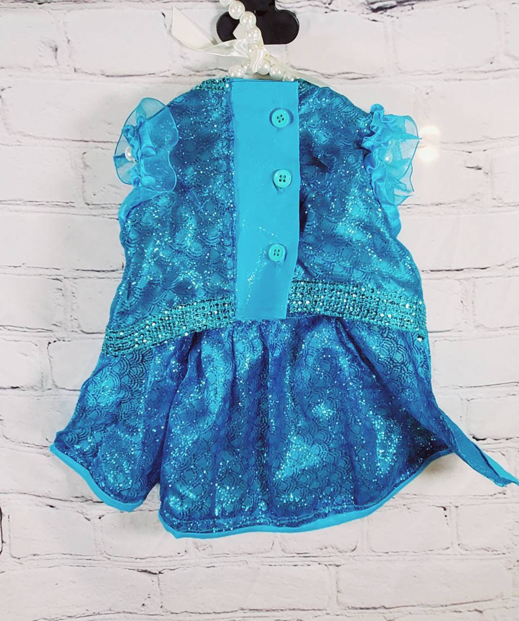 Mermaid blue pet dress, Mermaid dog dress, Irradescent per dress, glitter Pet dress, Cat dress, Dog dress, dress for pets, special occasion