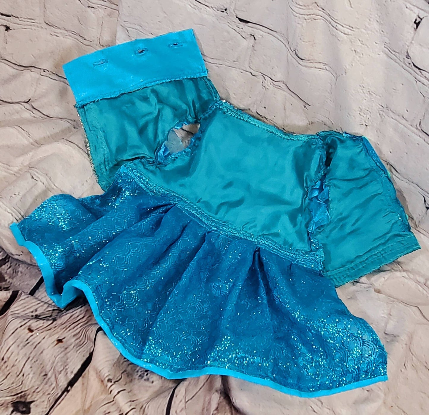Mermaid blue pet dress, Mermaid dog dress, Irradescent per dress, glitter Pet dress, Cat dress, Dog dress, dress for pets, special occasion