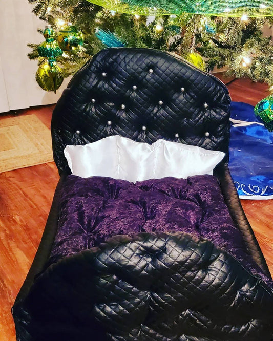 Pleather pet bed, leather pet bed, black luxury pet bed, leather dog bed, luxury pet beds, pleather dog bed, cat luxury bed