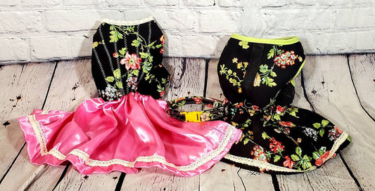 Flower dress harness, flower Pet dress, flower dog dress, spring pet dress, flower dress for pets, cat dress, harness dress