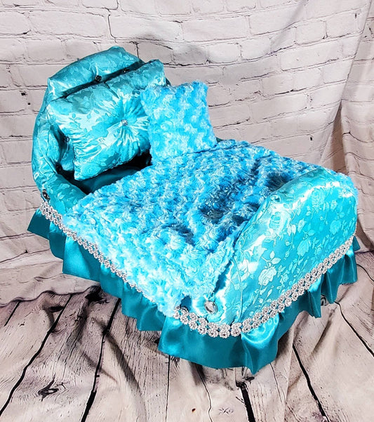 Custom Pet Bassinet, Puppy Bassinet, puppy bed, pet headboard bed, satin puppy bed, bassinets for dogs, Bassinet for puppies, pet bassinets
