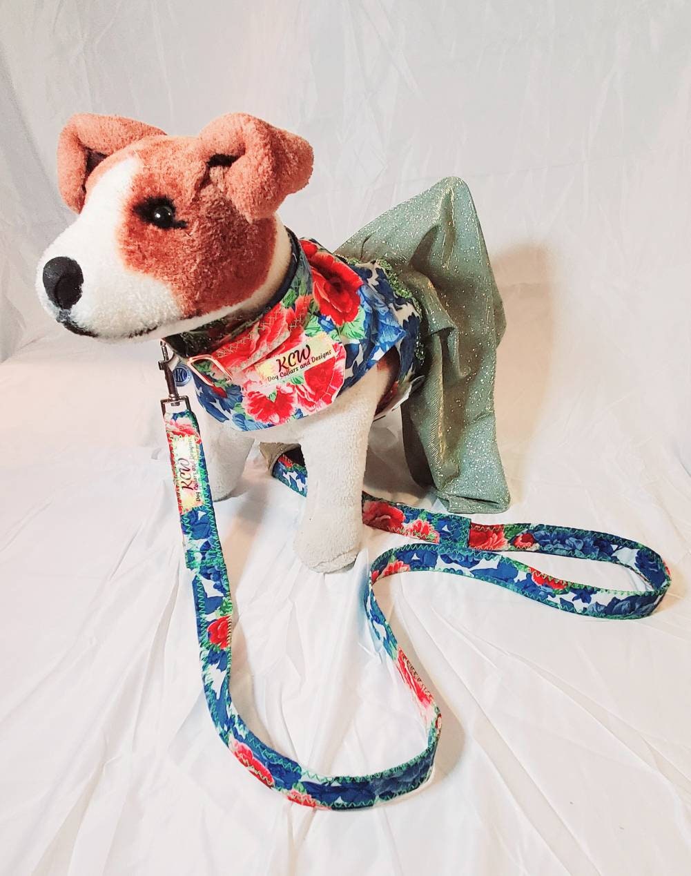 Flower glitter Pet dress, collar, leash combo set, flower glitter dog dress, flower cat dress, spring summer per dress, dresses for pets