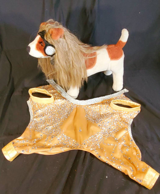Britney Spears pet tan diamond costume, Britney spears dog tan diamond costume, Britney spears myv outfit pet, pop singer pet costume