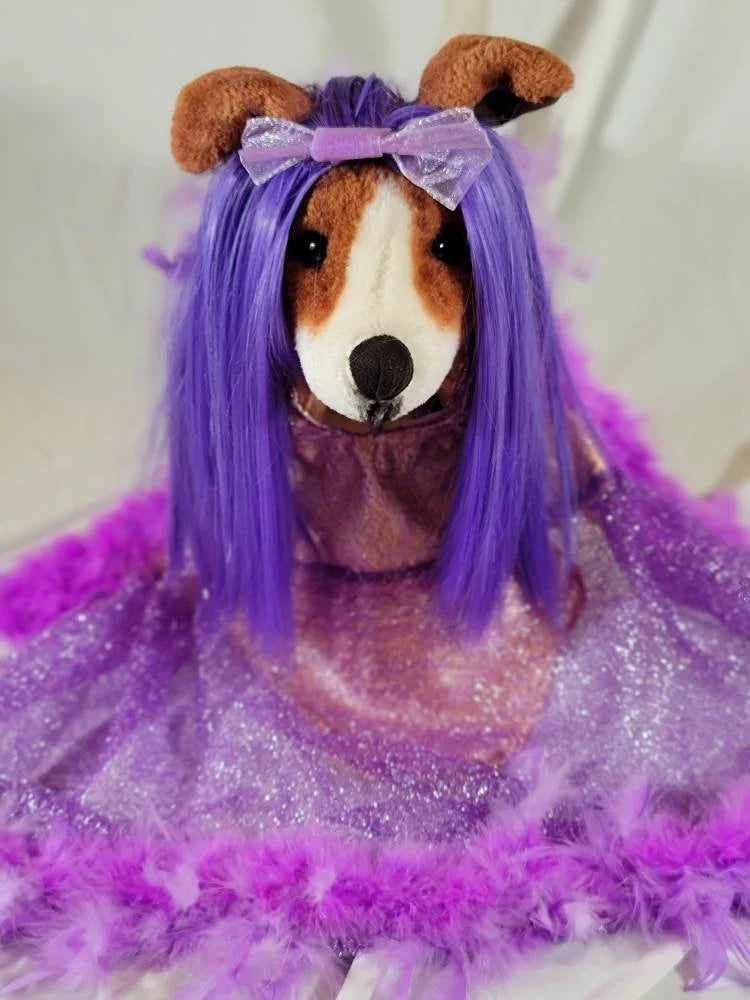 Pet Wigs, dog wigs, cat wigs, wigs for pets, Halloween Pet wigs, blond pet wig, brown pet wig, black pet wig, ponytail pet wig, wigs for dog
