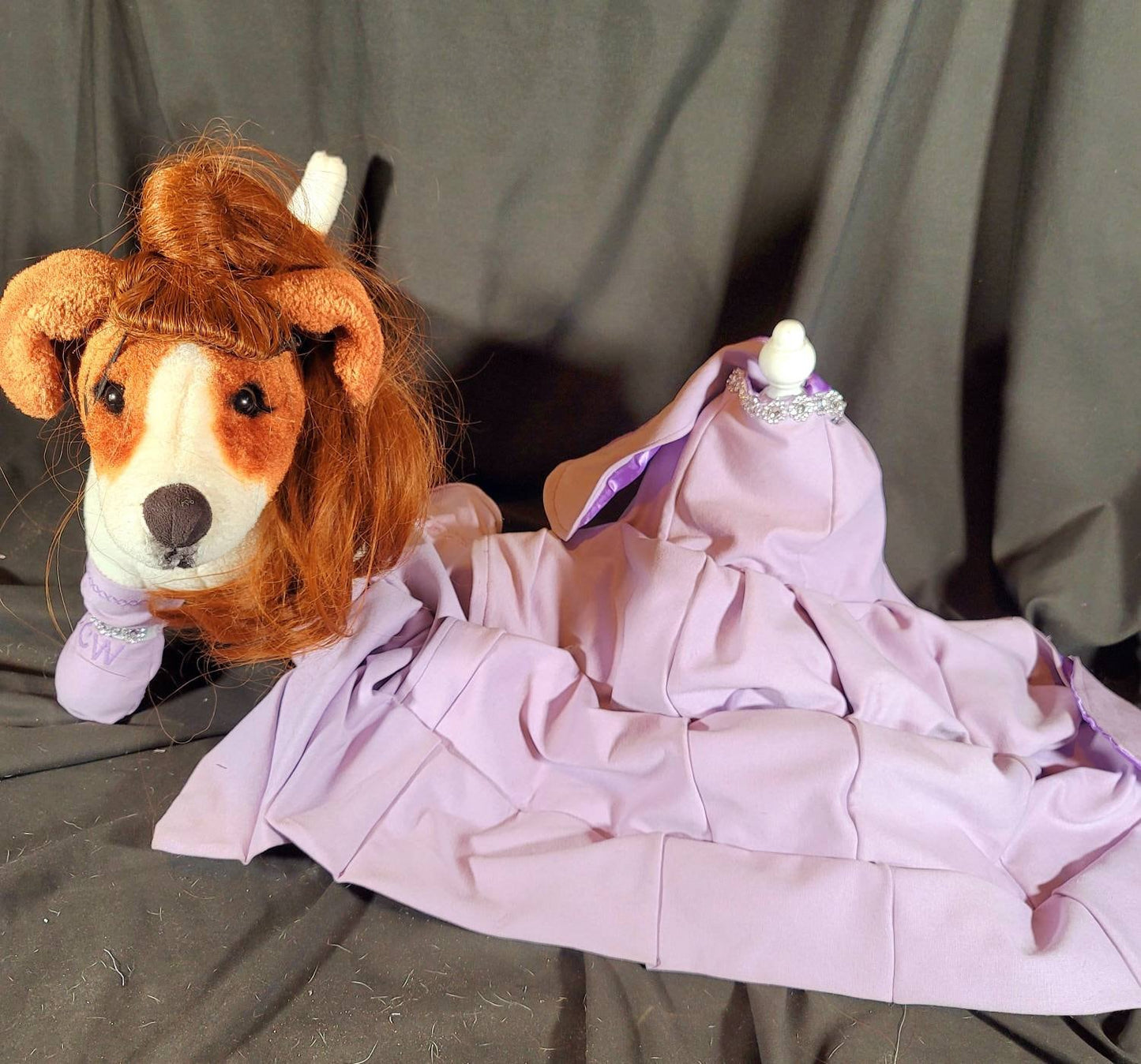 Celebrity Ariana Grande Pet Costume, Ariana Grande dog costume, high ponytail pet costume, pet wig costume, Ariana Grande high pony tail dog costume