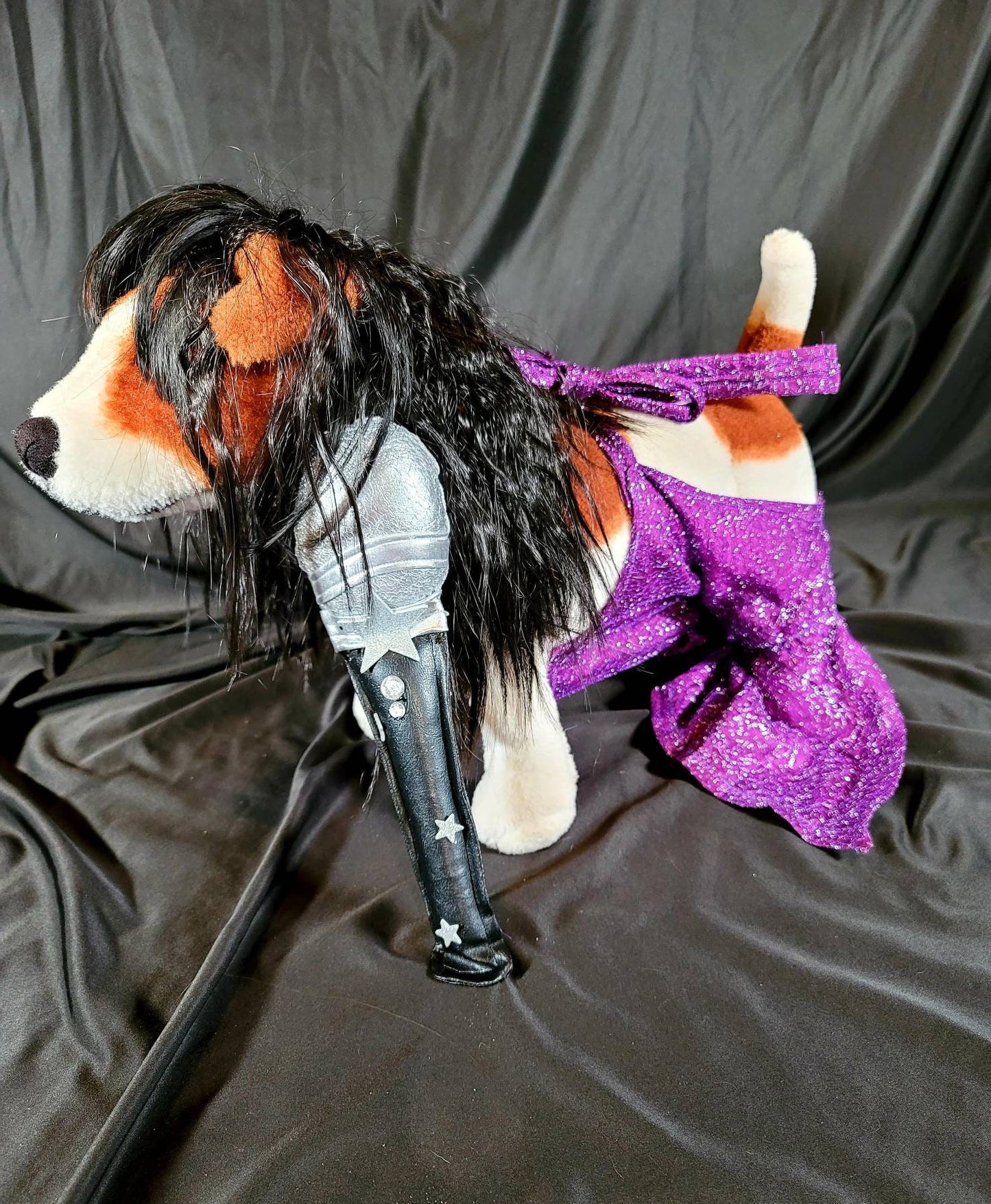Selena replica Pet Costume, Selena Dog costume, Selena Iconic purple pet costume, Selena purple jumpsuit pet dog cat costume, wig selena