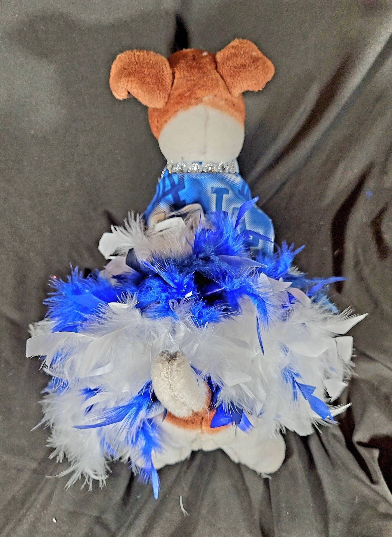 Dodgers feather pet dress, Dodgers feather dog dress, Dodgers cat dress, Los Angeles Dodgers pet dress, Los Angeles Dodgers dog dress