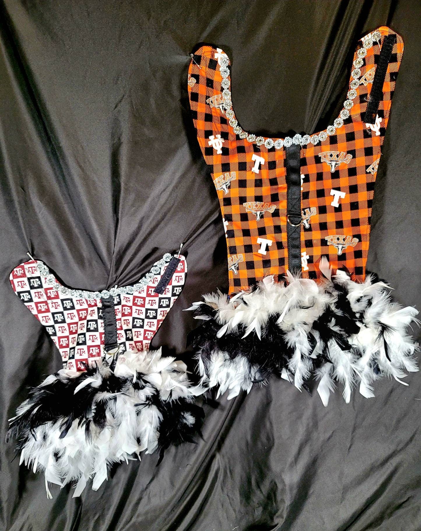 Longhorn feather Pet dog dress, Texas Longhorn feather pet dog dresses, Longhorn harness pet dress,longhorn cat harness dress, pet harness