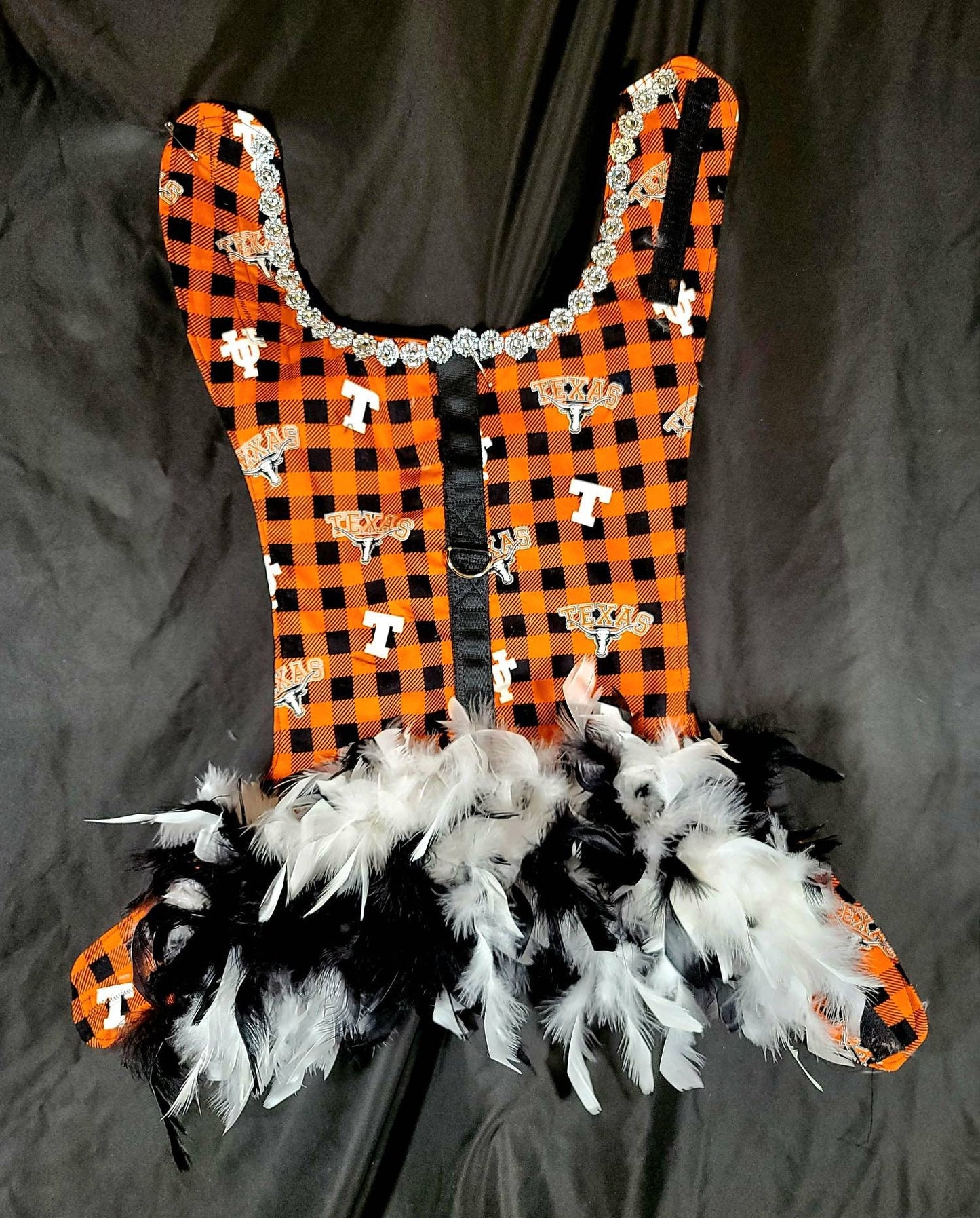 Longhorn feather Pet dog dress, Texas Longhorn feather pet dog dresses, Longhorn harness pet dress,longhorn cat harness dress, pet harness