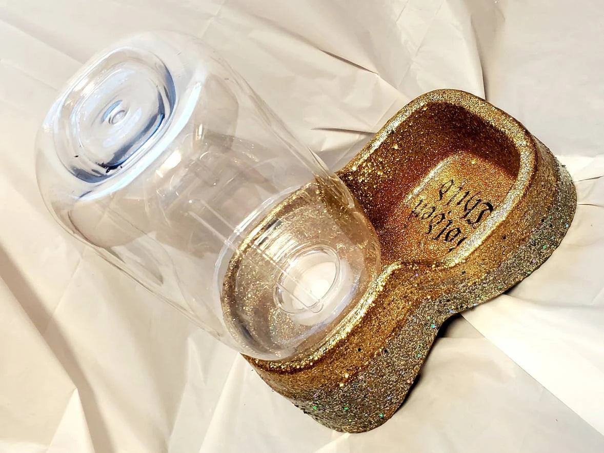 Glitter Gravity Bowl Pet Dog Cat Bowl, automatic Feeder, large pet bowl, gravity cat bowl, Personalize Pet Bowls, cat water bowl, dog water