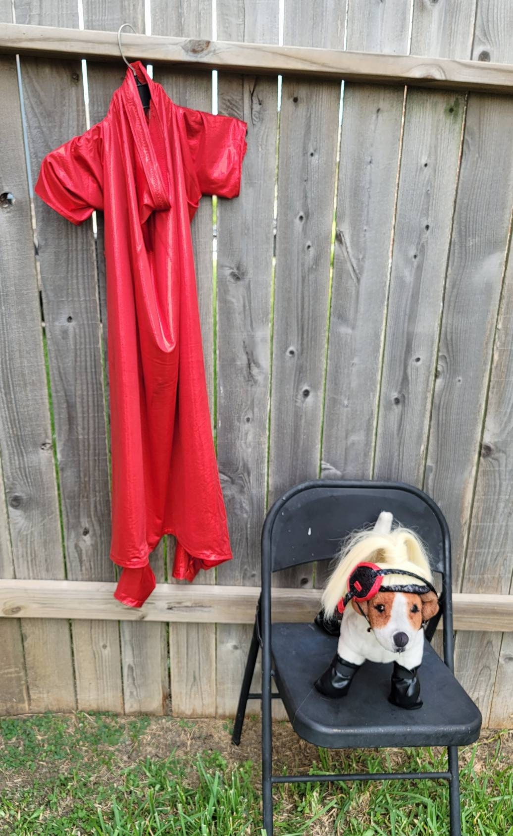 Britney Spears pet costume replica, oops I did it again pet costume, pop singer pet costume, dog pop singer, Britney Spears dog costume