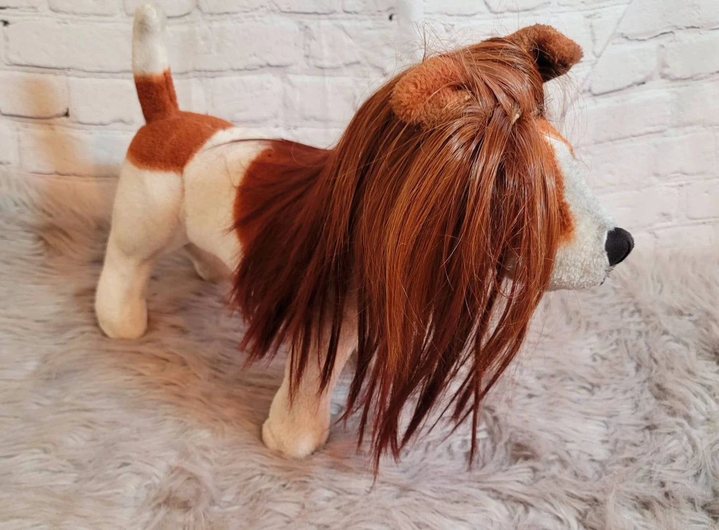 Pet Wigs, dog wigs, cat wigs, wigs for pets, Halloween Pet wigs, blond pet wig, brown pet wig, black pet wig, ponytail pet wig, wigs for dog
