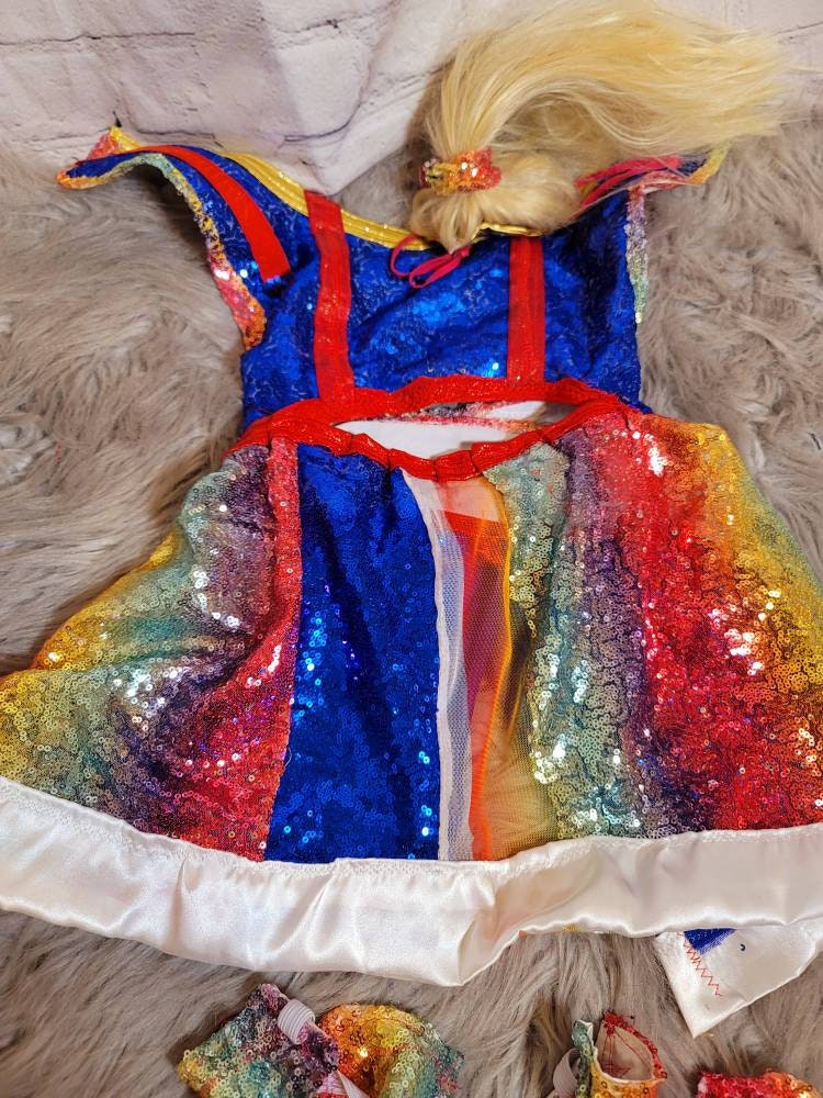 Rainbow Bright pet costume, Rainbow Bright dog costume, Rainbow Bright Cat costume, Rainbow sequin pet dress, Rainbow dog dress, Rainbow pet