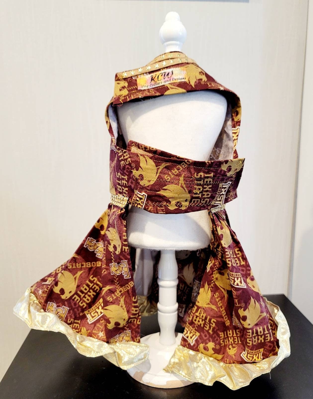 Texas State Pet Dress, Texas State University pet dress, SWT pet dress, TXSU pet dress, Texas State Dog Dress, Bobcat pet dress