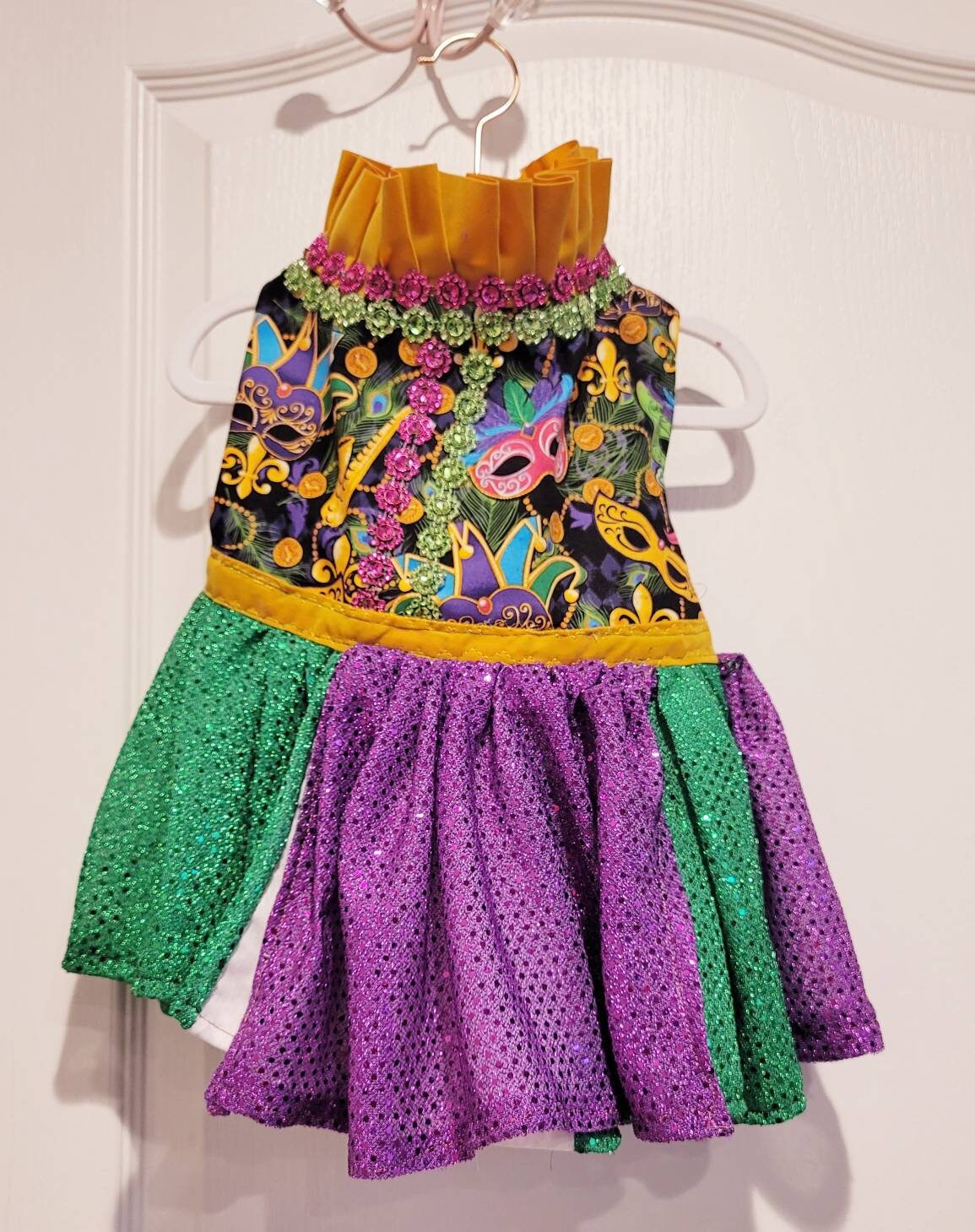 Pet Mardi Gras Costume, Dog Mardi Gras Costume, Mardi Gras Pet Dress, Fat Tuesday Pet Costume, Mardi Gras Pet, Mardi Gras dog cat dress